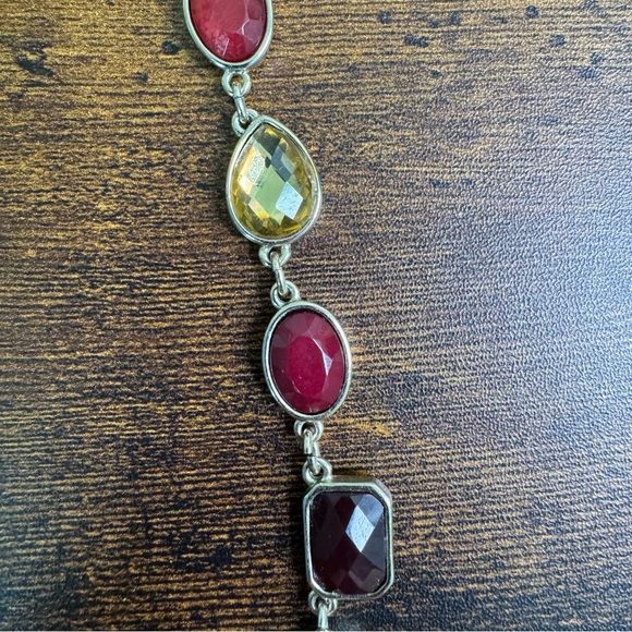 WHBM Multicolour Glass Necklace Silver Tone Spring Summer 21 Inch - Picture 7 of 11